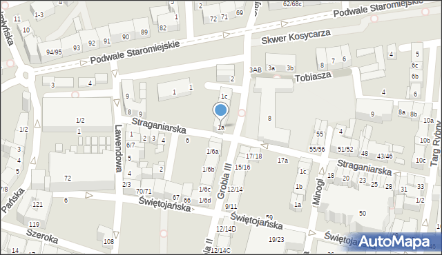 Gdańsk, Grobla IV, 1a, mapa Gdańska