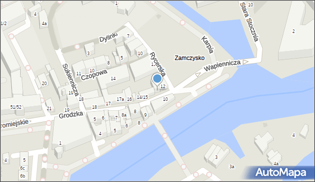 Gdańsk, Grodzka, 13, mapa Gdańska