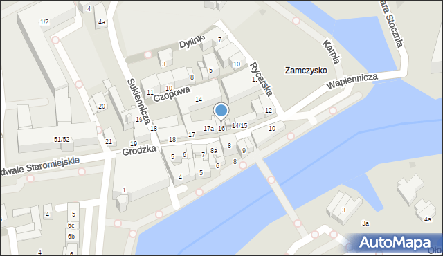 Gdańsk, Grodzka, 16, mapa Gdańska