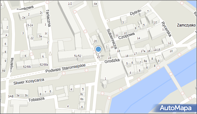 Gdańsk, Grodzka, 21, mapa Gdańska