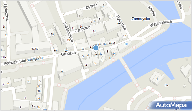 Gdańsk, Grodzka, 7, mapa Gdańska