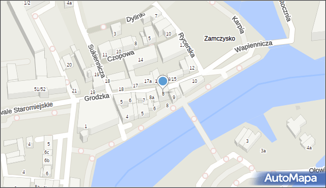 Gdańsk, Grodzka, 8, mapa Gdańska