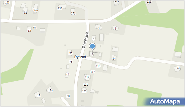 Gdów, Graniczna, 7, mapa Gdów