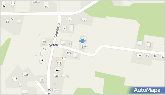 Gdów, Graniczna, 9, mapa Gdów