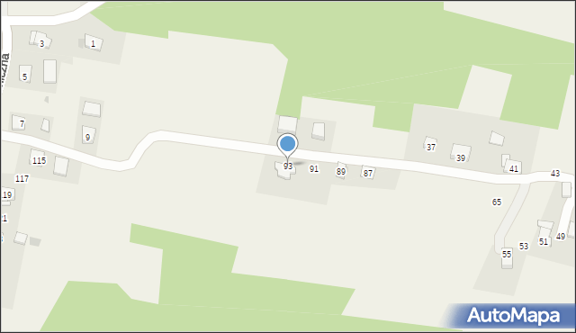 Gdów, Graniczna, 93, mapa Gdów