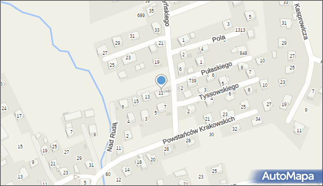 Gdów, Grażyńskiego Michała, 11, mapa Gdów