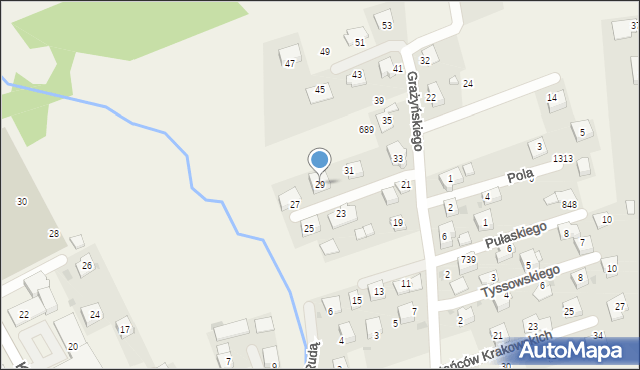 Gdów, Grażyńskiego Michała, 29, mapa Gdów