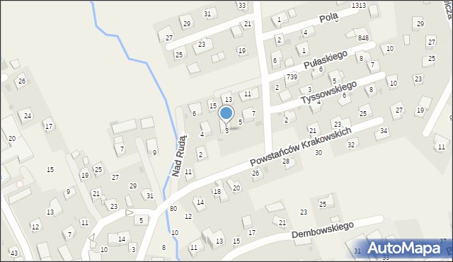 Gdów, Grażyńskiego Michała, 3, mapa Gdów