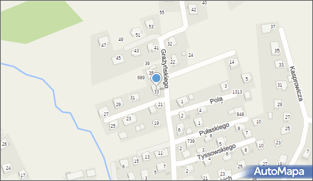 Gdów, Grażyńskiego Michała, 33, mapa Gdów