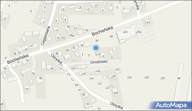 Gdów, Grodzisko, 7, mapa Gdów