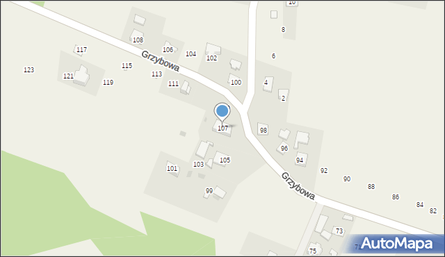 Gdów, Grzybowa, 107, mapa Gdów