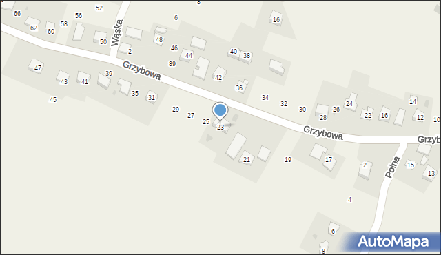 Gdów, Grzybowa, 23, mapa Gdów