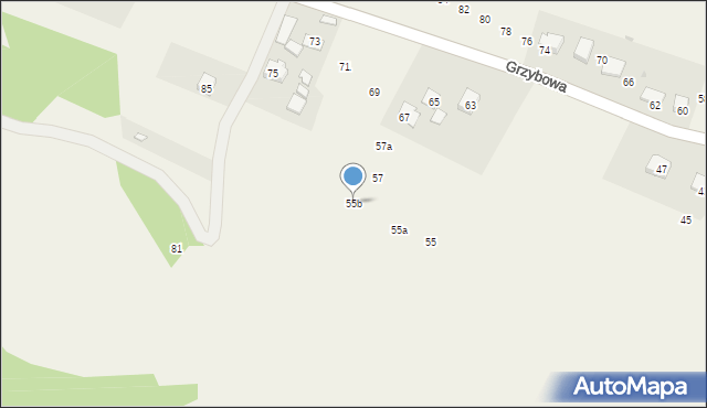 Gdów, Grzybowa, 55b, mapa Gdów