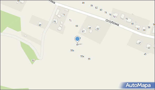 Gdów, Grzybowa, 57, mapa Gdów