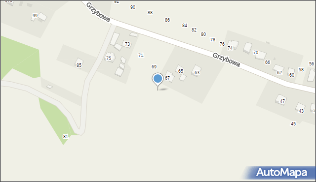 Gdów, Grzybowa, 57a, mapa Gdów