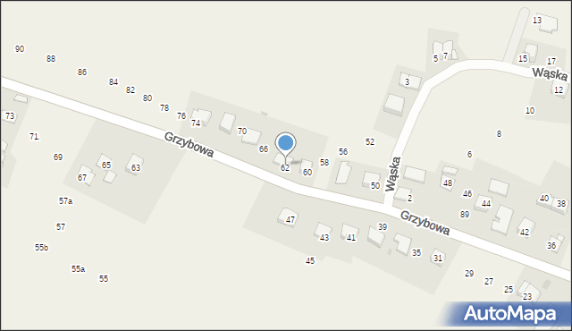 Gdów, Grzybowa, 62, mapa Gdów