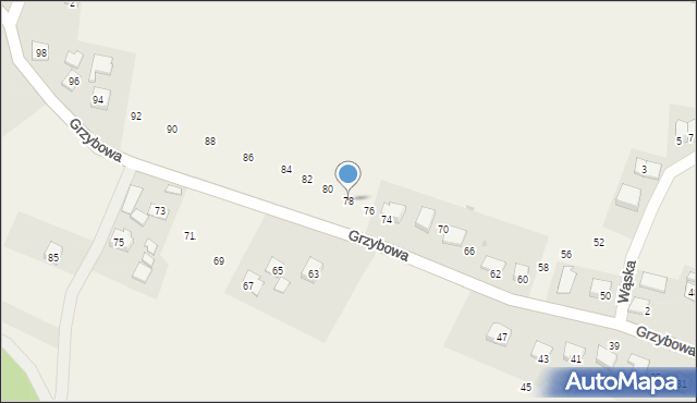 Gdów, Grzybowa, 78, mapa Gdów