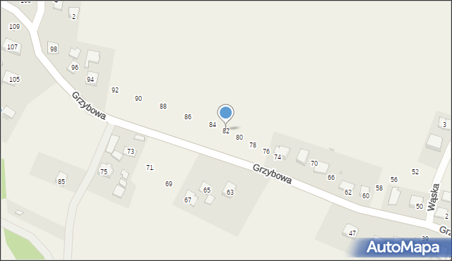 Gdów, Grzybowa, 82, mapa Gdów
