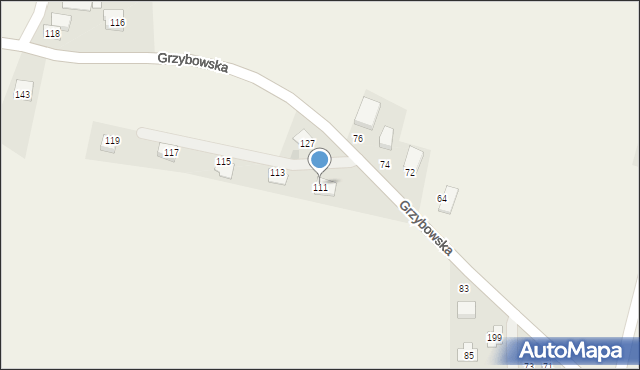 Gdów, Grzybowska, 111, mapa Gdów