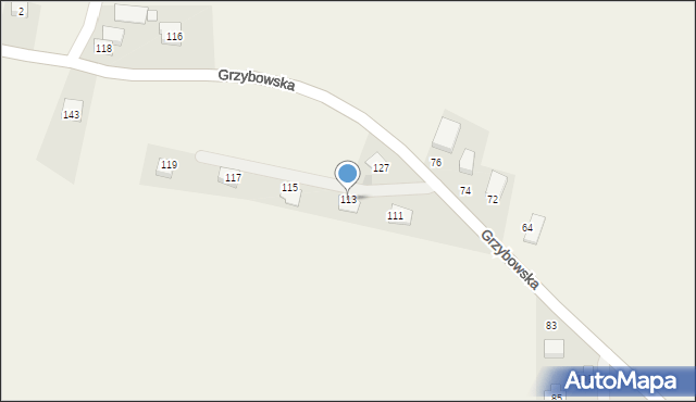 Gdów, Grzybowska, 113, mapa Gdów