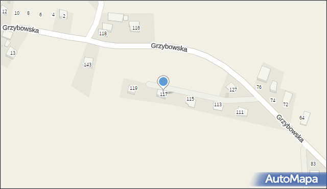 Gdów, Grzybowska, 117, mapa Gdów