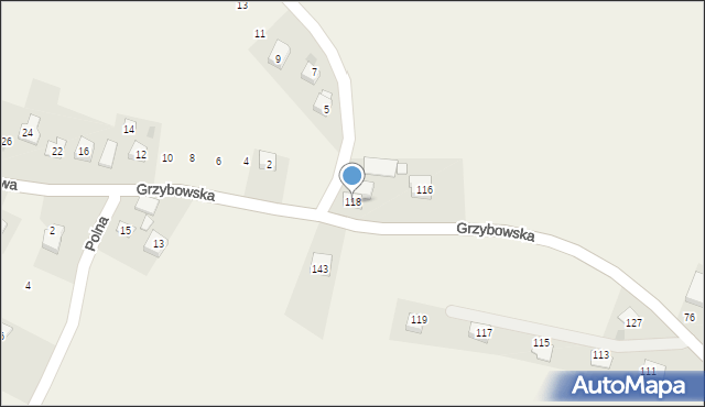 Gdów, Grzybowska, 118, mapa Gdów