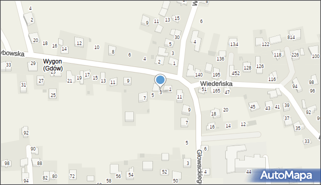Gdów, Grzybowska, 3, mapa Gdów