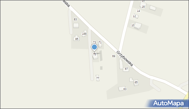 Gdów, Grzybowska, 75, mapa Gdów