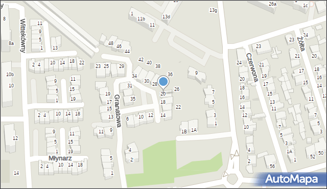 Gdynia, Granatowa, 20, mapa Gdyni