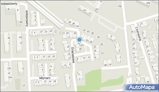 Gdynia, Granatowa, 33, mapa Gdyni