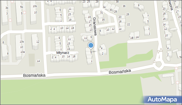 Gdynia, Granatowa, 5, mapa Gdyni