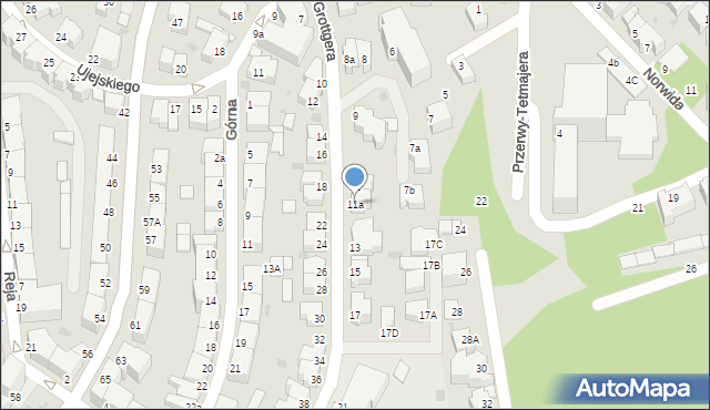 Gdynia, Grottgera Artura, 11a, mapa Gdyni