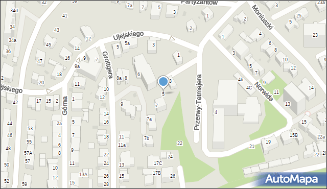 Gdynia, Grottgera Artura, 5, mapa Gdyni