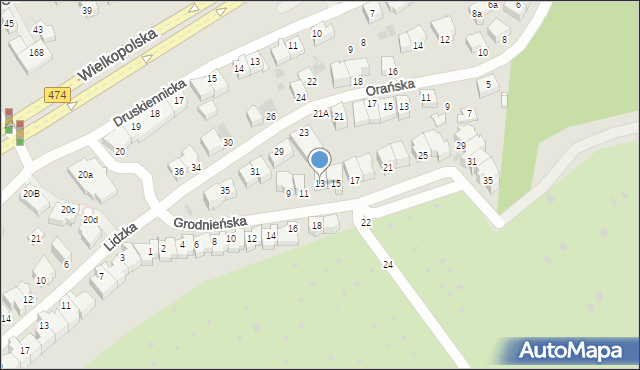 Gdynia, Grodnieńska, 13, mapa Gdyni