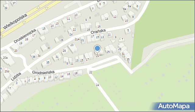 Gdynia, Grodnieńska, 21, mapa Gdyni