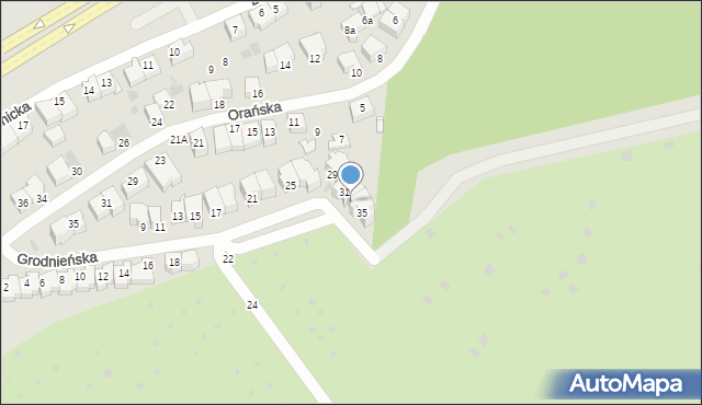 Gdynia, Grodnieńska, 33, mapa Gdyni