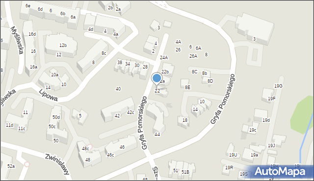 Gdynia, Gryfa Pomorskiego, 22, mapa Gdyni