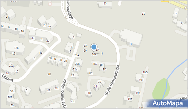 Gdynia, Gryfa Pomorskiego, 26A, mapa Gdyni