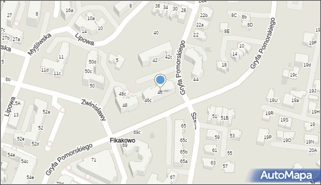 Gdynia, Gryfa Pomorskiego, 46, mapa Gdyni