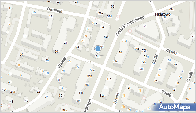 Gdynia, Gryfa Pomorskiego, 54h, mapa Gdyni