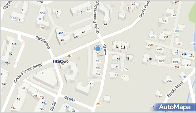 Gdynia, Gryfa Pomorskiego, 65d, mapa Gdyni