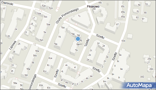 Gdynia, Gryfa Pomorskiego, 79h, mapa Gdyni