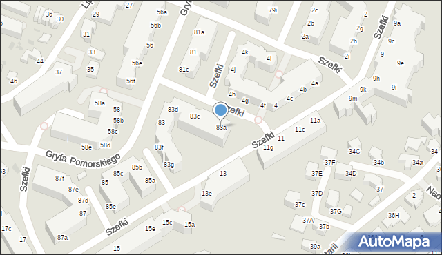Gdynia, Gryfa Pomorskiego, 83a, mapa Gdyni