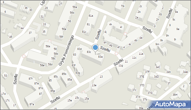 Gdynia, Gryfa Pomorskiego, 83b, mapa Gdyni