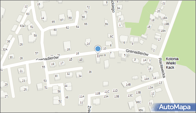 Gdynia, Grenadierów, 11, mapa Gdyni