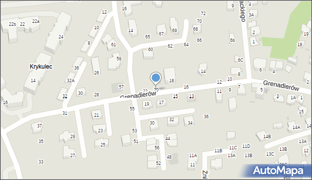 Gdynia, Grenadierów, 20, mapa Gdyni