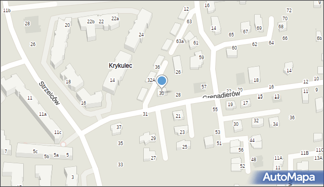 Gdynia, Grenadierów, 30, mapa Gdyni