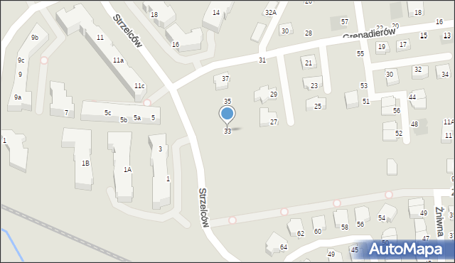 Gdynia, Grenadierów, 33, mapa Gdyni