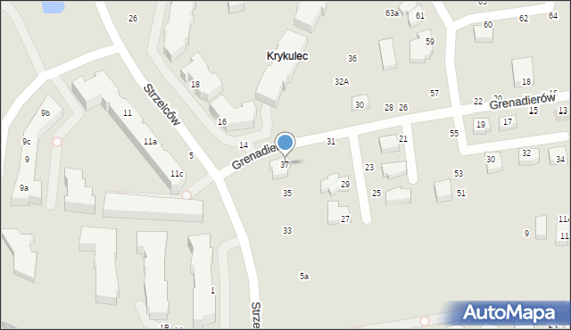 Gdynia, Grenadierów, 37, mapa Gdyni