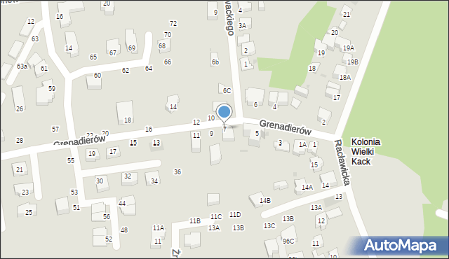Gdynia, Grenadierów, 7, mapa Gdyni